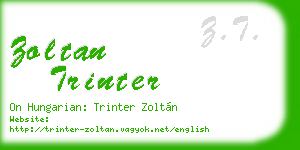 zoltan trinter business card